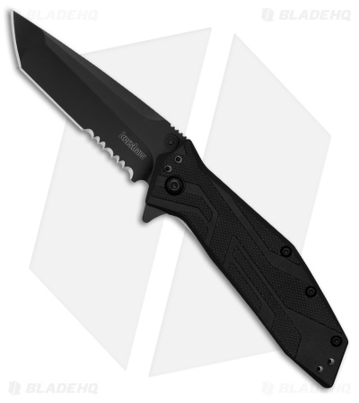 Kershaw Brawler Assisted Liner Lock Knife Black GFN (3" Black Serr) 1990ST