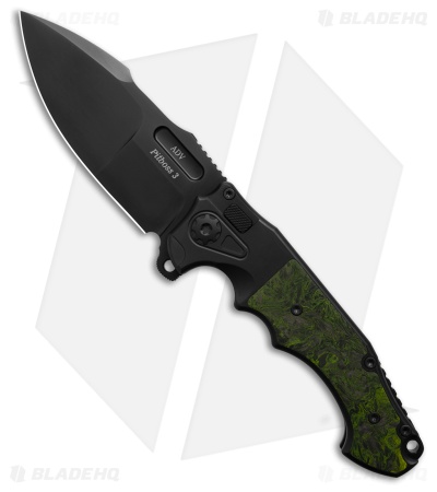 Andre de Villiers Mini Pitboss 3 Green/Black Marble CF/Ti (3.6" Black)