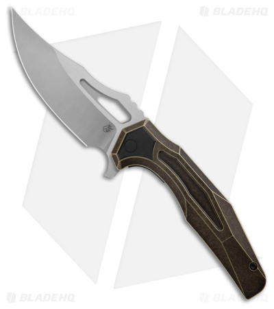 Arcane Design The Crypt Liner Lock Knife Bronzed w/  Blk Titanium (3.75" Satin)