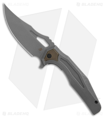 Arcane Design The Crypt Frame Lock Knife Gray SW Titanium Bronze Pivots (3