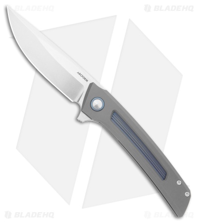 Arcform Prospect Frame Lock Knife Titanium w/Blue Accents (3.5" Stonewash)