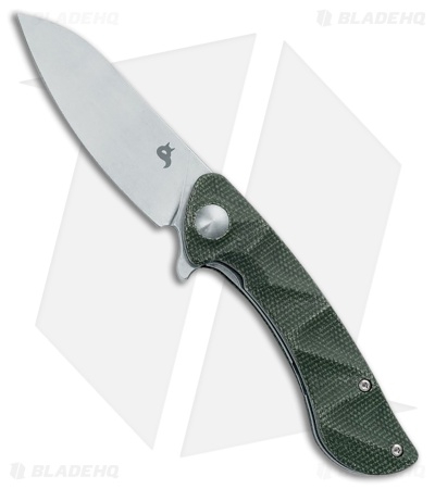 BlackFox Dripper Liner Lock Knife OD Green Micarta (3" Stonewash VG10)