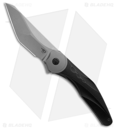 Bestech Knives Excentric Frame Lock Knife Black SW Titanium (3.9" White BB)