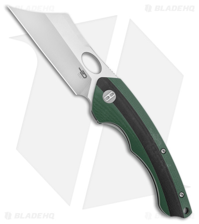 Bestech Knives Skirmish Liner Lock Knife Green/Black G-10 (3.25" Satin D2) BG44A