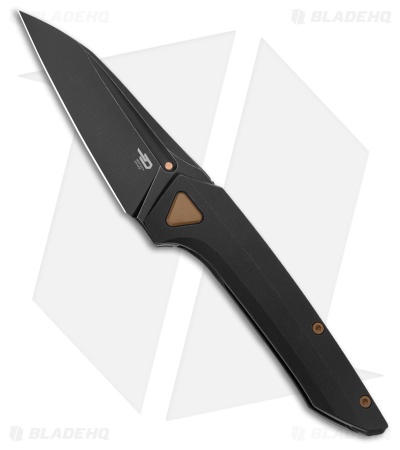 Bestech Knives VK-NAVI Frame Lock Knife Black Titanium (3.3" Black SW)