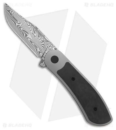 Bestech Knives Vestige Frame Lock Knife BB Ti + Black Camo CF (3.5" Damasteel)
