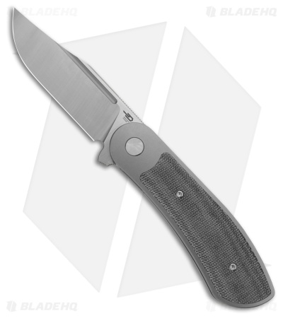Bestech Knives Vestige Frame Lock Knife White BB Ti + Black Micarta (3.5" Satin)