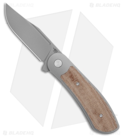 Bestech Knives Vestige Frame Lock Knife White BB Ti/Natural Micarta (3.5" SW)