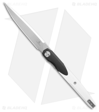 Bestechman Lanza Liner Lock Knife Black/White G-10 (3.4" Satin)