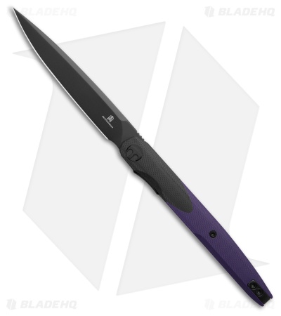 Bestechman Lanza Liner Lock Knife Purple/Black G-10 (3.4" Black)