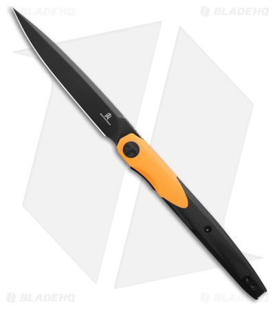Bestechman Lanza Liner Lock Knife Yellow/Black G-10 (3.4" Black)