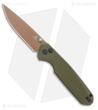 Bestechman Velix Button Lock Knife OD Green G-10 (3.3" Gold) BMK07G