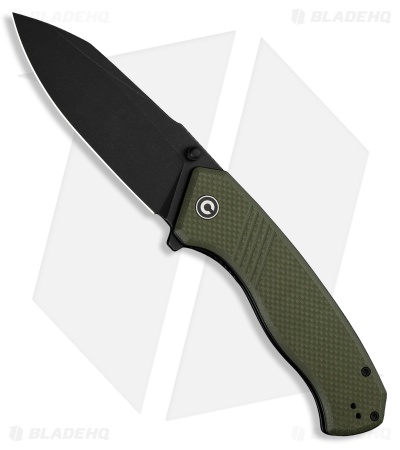 CIVIVI Placoid Liner Lock Knife OD Green G-10 (3.7" Black Stonewash)