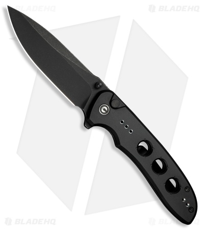 CIVIVI Hyperpulse Button Lock Knife Black Aluminum (3.5" Black Stonewash)