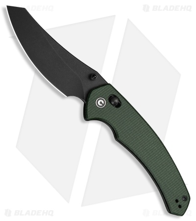 CIVIVI Sixgill Crossbar Lock Knife Green Canvas Micarta (3.4" Black SW Nitro-V)