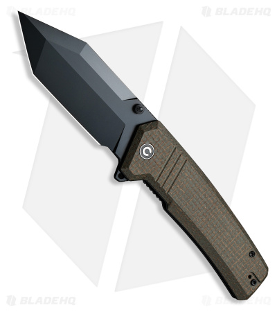 CIVIVI Bhaltair Tanto Liner Lock Knife Burlap Micarta (4" Black 14C28N) C23024-3
