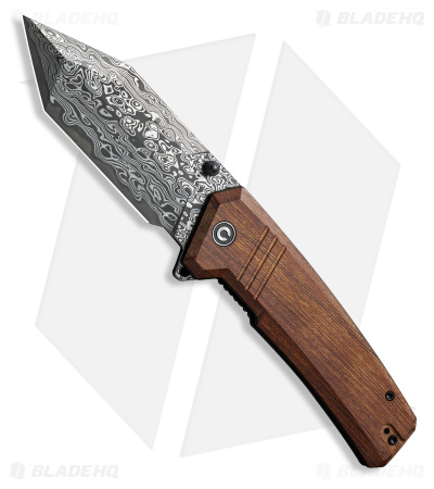 CIVIVI Bhaltair Tanto Liner Lock Knife Guibourtia Wood (4" Damascus) C23024-DS1