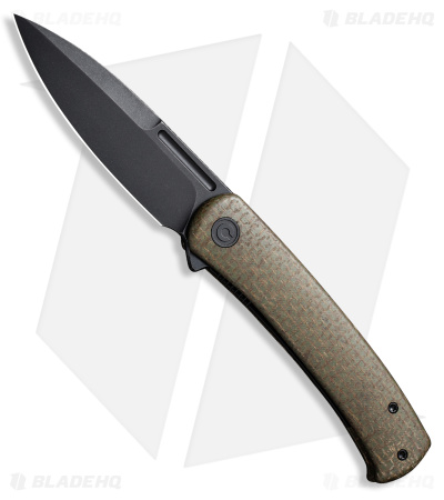 CIVIVI Caetus 14C28N Liner Lock Knife Green Micarta  (3.48" Blackwash) C21025C-3