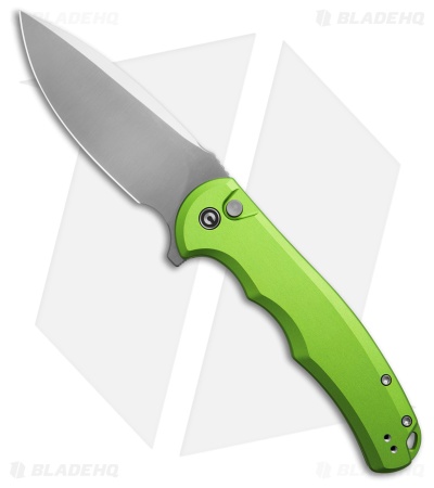 CIVIVI Praxis Flipper Button Lock Knife Green Aluminum (3.7