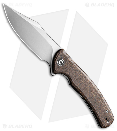 CIVIVI Sinisys Frame Lock Knife Brown Micarta/Steel (3.7" BB) C20039-2