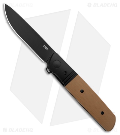 CRKT Bamboozled Spring Assisted Liner Lock Knife Brown G-10 (3.3" Black) 5720B
