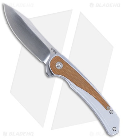 CRKT Padawan Frame Lock Knife Stainless Steel w/ Orange Micarta (3.01" Satin)