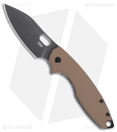 CRKT Pilar III Frame Lock Knife Brown G-10 (2.97" Black Stonewash)