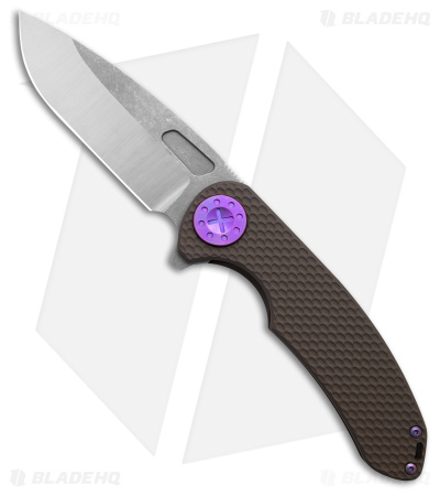 Curtiss Custom F3 Large Frame Lock Knife SPM Milled Bronze Ti (3.8