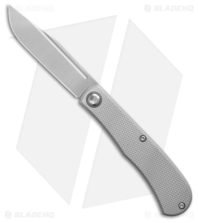 Daedalus Knife Co. The Lab Liner Lock Knife Silver Textured Aluminum (3" Satin)
