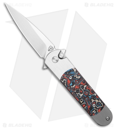 Finch Knife Co. Roadrunner Button Lock Knife Street Heat CF (3" Satin)