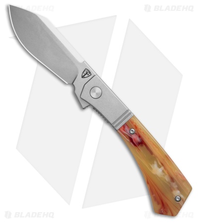 Finch Knife Co. Stray Dog Frame Lock Knife Cream Soda Resin (3.25" Satin/SW)