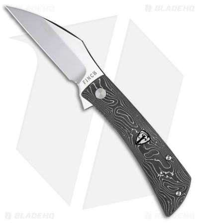 Finch Knife Co. Nocturnal Liner Lock Knife Silversonic Carbon Fiber (3" Mirror)