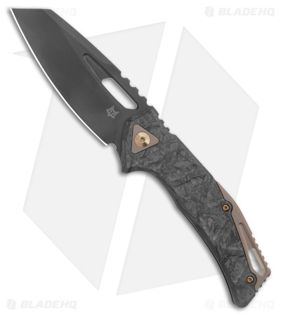 Fox Knives Kronos MagnaCut Frame Lock Knife Aluminum/Marble CF (3.3" Black PVD)