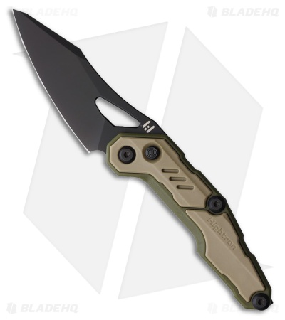 HIGHTRON Spectron Button Lock Knife Khaki Nylon Fiber (3