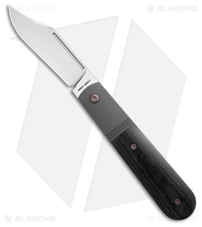 Jack Wolf Knives Primo Jack Frame Lock Knife Black Linen Micarta (3.3" Satin)