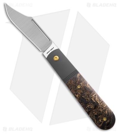 Jack Wolf Knives Primo Jack Frame Lock Knife Dark Matter Gold FC (3.3" Satin)