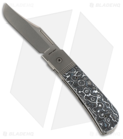 Jack Wolf Knives The Benny Frame Lock Knife White Storm Fat Carbon (3.25" SW)