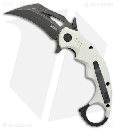 Kubey Knives Mini Wrath Liner Lock Karambit Knife White G-10 (2.4
