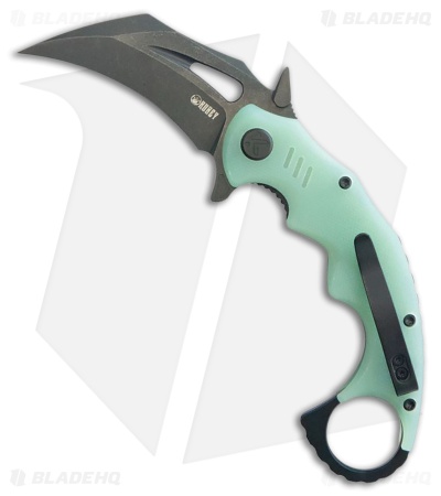 Kubey Knives Mini Wrath Liner Lock Knife Jade G-10 (2.4" Black SW)