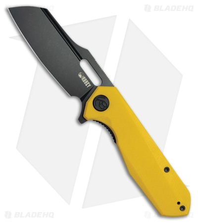 Kubey Knives Atlas Liner Lock Knife Yellow G-10 (3.3" Black SW)
