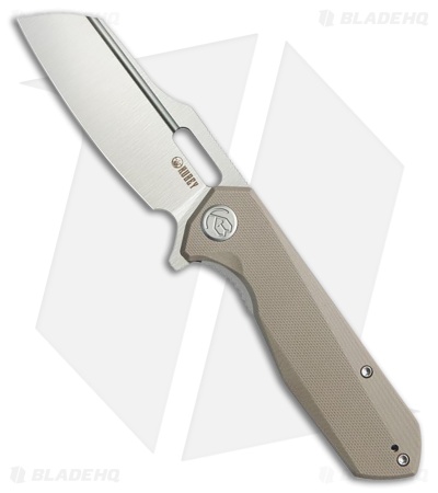 Kubey Knives Atlas Liner Lock Knife Tan G-10 (3.3" Satin)