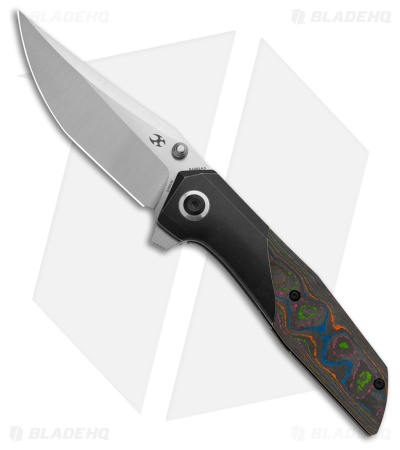 Kansept Knives Deadite Frame Lock Knife Blackwash Ti + 80s Camo CF (3.5" Satin)