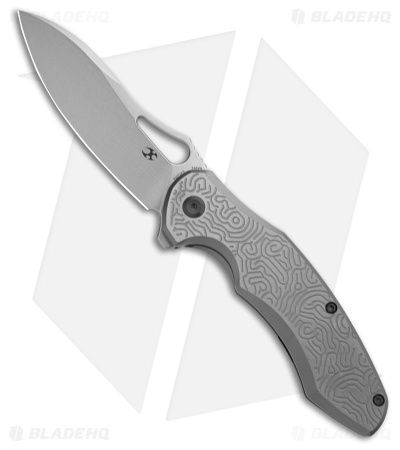 Kansept Knives Echis Frame Lock Knife Textured Bead blasted Titanium (3.5" SW)