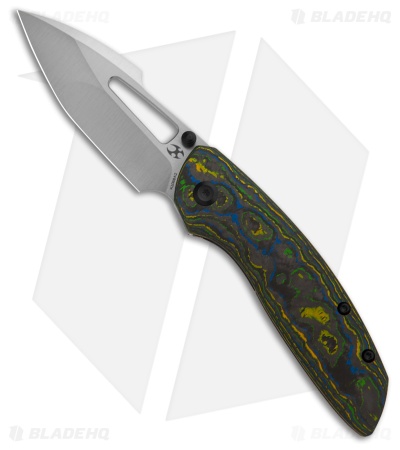 Kansept Knives Link Frame Lock Knife 80's Camo Carbon Fiber/Titanium (3" Satin)