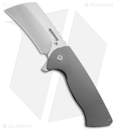 Kansept Knives Leviathan Frame Lock Knife Bead Blast Titanium (3.9