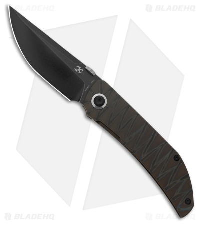Kansept Knives Tarkin Frame Lock Knife Tiger Stripe Flamed Ti (3.4" Black SW)