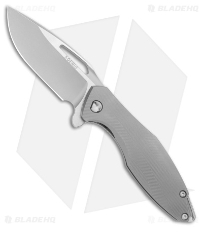 Koenig Arius Frame Lock Knife Patterned Titanium (3.5" Bead Blast M390)