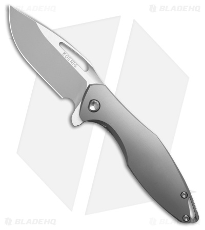 Koenig Mini Arius Flipper Frame Lock Knife Titanium Raw Hardware (3" BB)