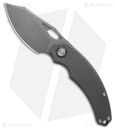 Kunwu Knives Padre Vanax Frame Lock Knife Stonewash Titanium (3.4" SW) K706T-1