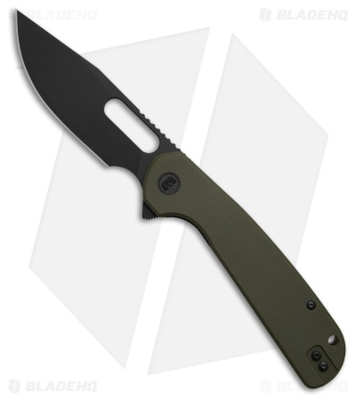 Liong Mah Eutektik Trinity Liner Lock Knife OD Green G-10 (3.6" Black 14C28N)